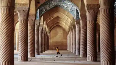 Child running inside Vakil mosque, Shiraz, Chiraz , Iran