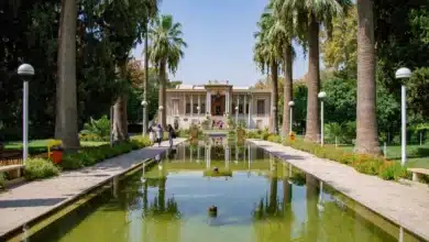 The Royal Mansion at Afif Abad Garden in Shiraz, Iran