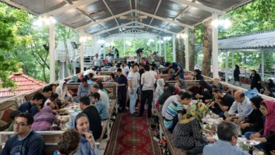 Crowded Traditional Persian Restaurant Mashhad, Iran