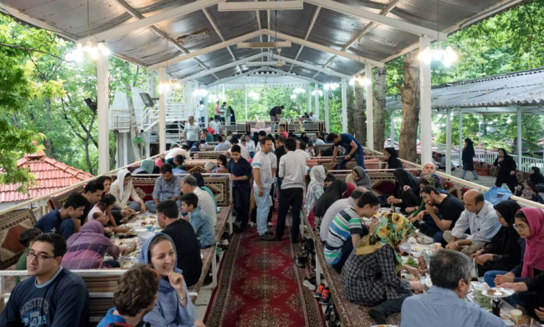 Crowded Traditional Persian Restaurant Mashhad, Iran